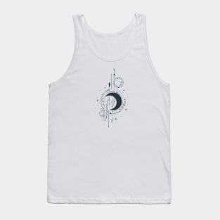 Hand Drawn Mystical Moon Tank Top